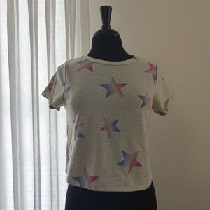 Le Lis Star Patterned Tee in Pink and Blue